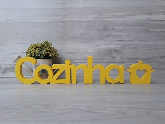 Palavra Decorativa Cozinha + Panelinha - Peça de Mesa em mdf