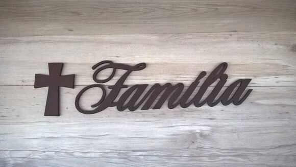 Palavra Decorativa de Parede Família - linha AS2 + Cruz