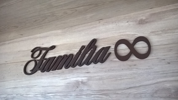 Palavra Decorativa de Parede Família - linha AS2 + Infinito