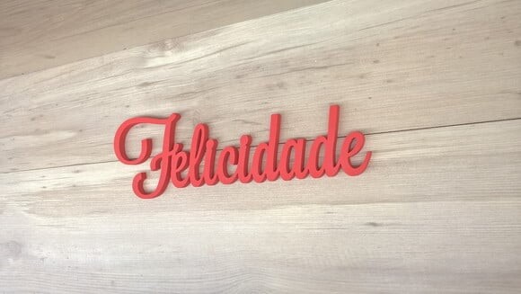 Palavra Decorativa de Parede Felicidade - linha LS