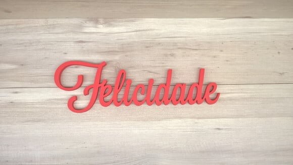 Palavra Decorativa de Parede Felicidade - linha LS