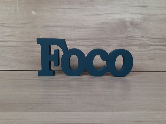 Palavra Decorativa Em Mdf - Foco - Linha Bk