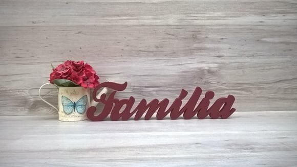 Palavra decorativa em mdf Família- Linha Clássico