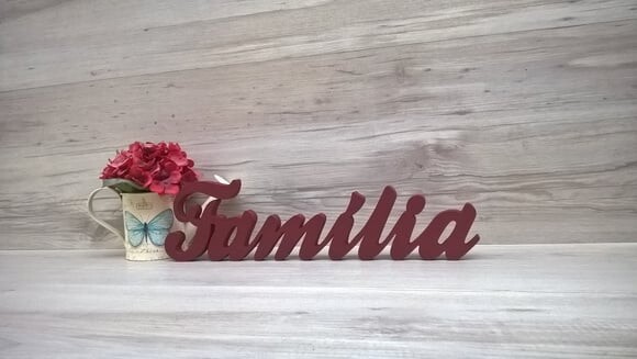 Palavra decorativa em mdf Família- Linha Clássico