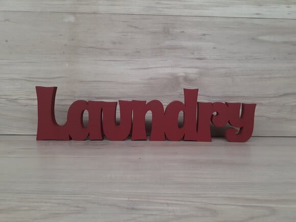 Palavra decorativa em MDF Laundry - Mod Sr