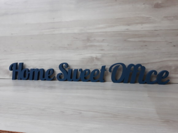 Palavra decorativa em mdf Home Sweet Office