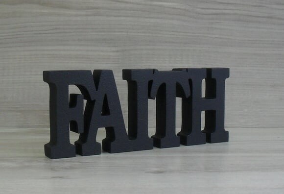 Palavra decorativa FAITH - linha BK