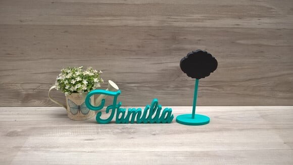 Palavra decorativa Família Mod LS + lousa de mesa