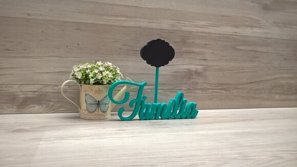 Palavra decorativa Família Mod LS + lousa de mesa