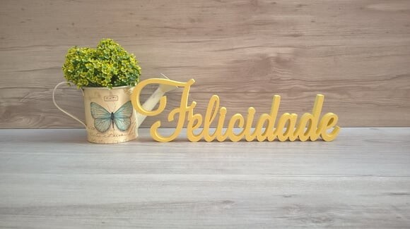Palavra Decorativa Felicidade Mod LS