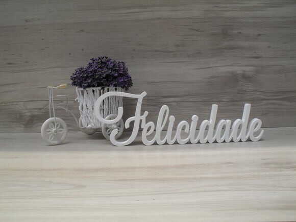 Palavra Decorativa Felicidade Mod LS