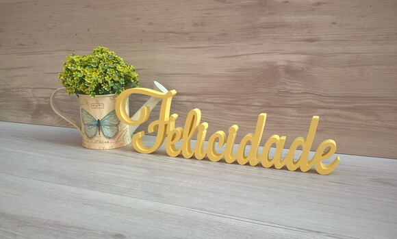 Palavra Decorativa Felicidade Mod LS