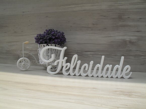 Palavra Decorativa Felicidade Mod LS