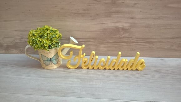 Palavra Decorativa Felicidade Mod LS