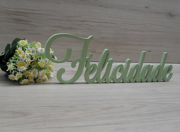Palavra Decorativa Felicidade Mod LS