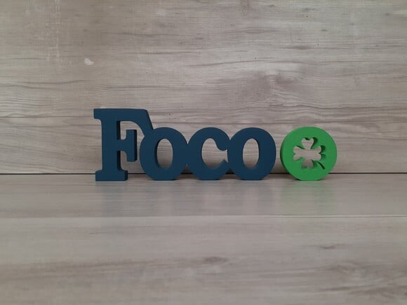 Palavra Decorativa Foco - Linha Bk + Miniatura Simbolo Sorte