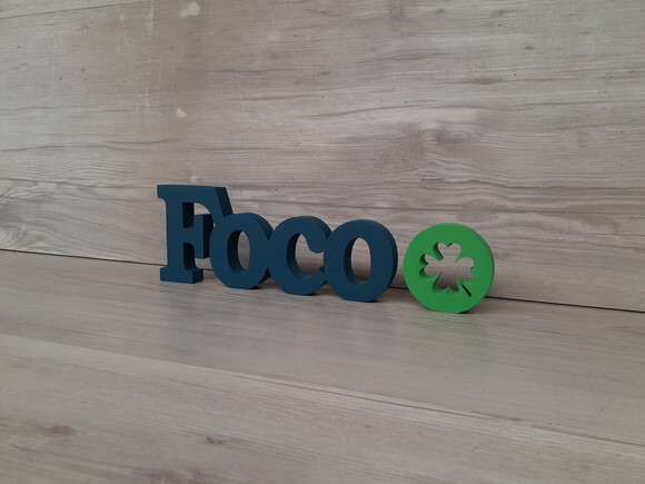 Palavra Decorativa Foco - Linha Bk + Miniatura Simbolo Sorte