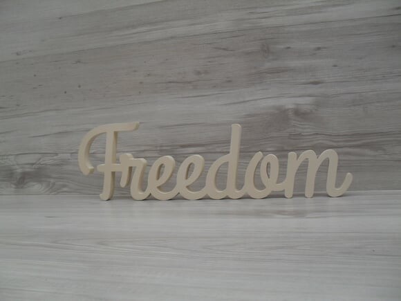 Palavra decorativa Freedom