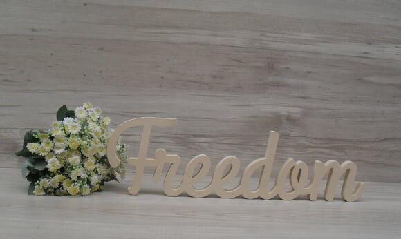 Palavra decorativa Freedom