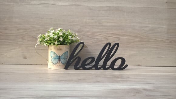 Palavra Decorativa hello modelo AS