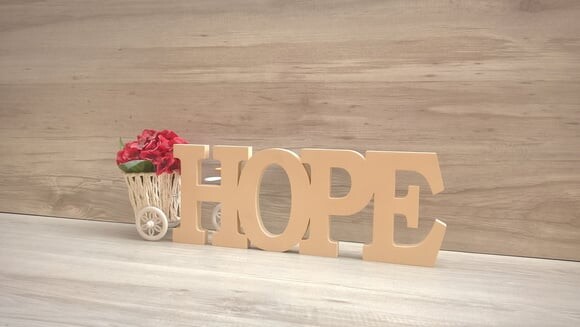 Palavra decorativa HOPE - linha BK G