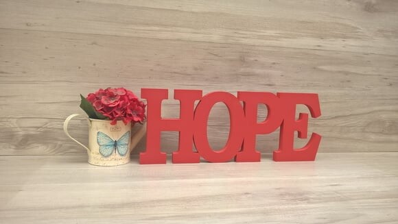 Palavra decorativa HOPE - linha BK G