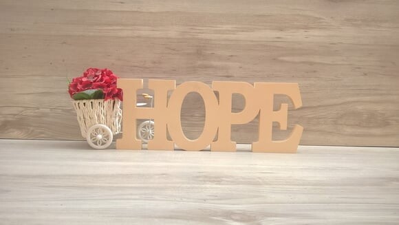 Palavra decorativa HOPE - linha BK G