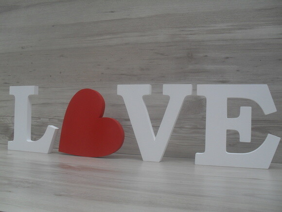 Palavra Decorativa Love Coração