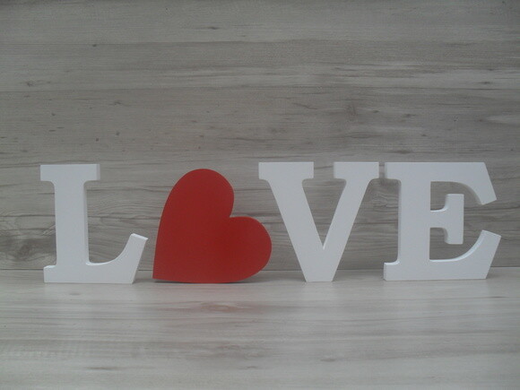 Palavra Decorativa Love Coração