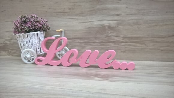 Palavra decorativa Love... - clássico