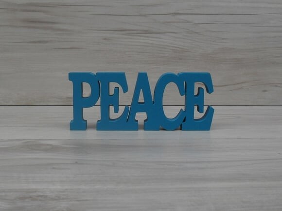 Palavra decorativa PEACE - linha BK