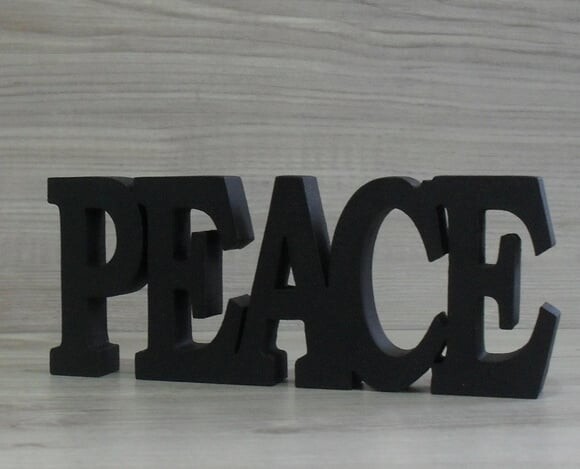 Palavra decorativa PEACE - linha BK