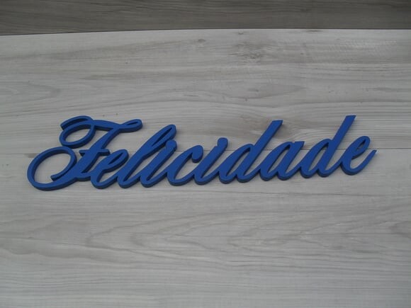 Palavra MDF de Parede - Felicidade