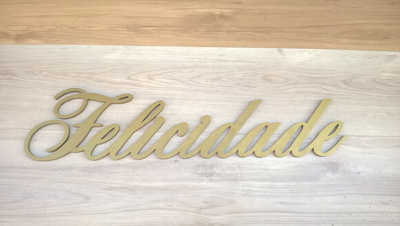 Palavra MDF de Parede - Felicidade