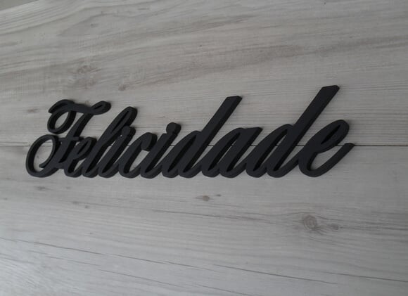 Palavra MDF de Parede - Felicidade