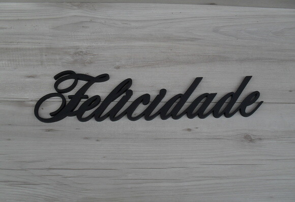 Palavra MDF de Parede - Felicidade