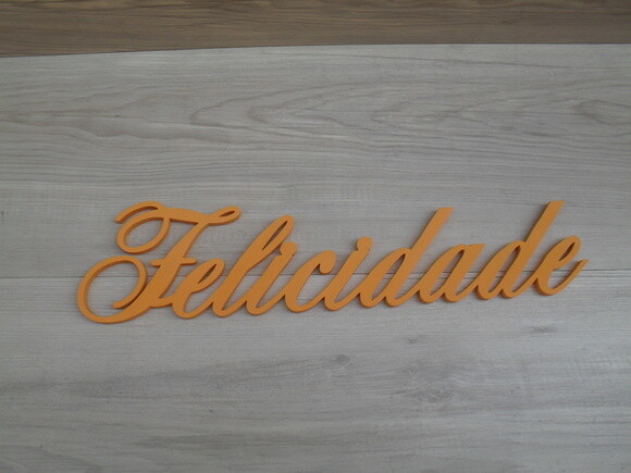 Palavra MDF de Parede - Felicidade