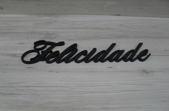 Palavra MDF de Parede - Felicidade