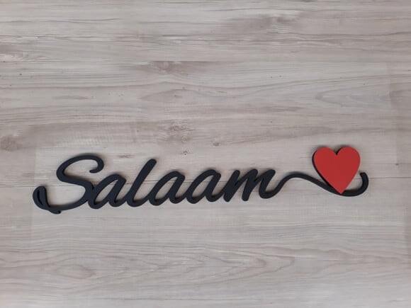 Palavra personalizada em mdf para parede - Salaam