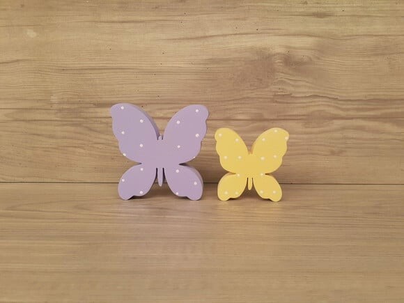 Par de Borboletas de mesa em mdf - 8 e 6 cm
