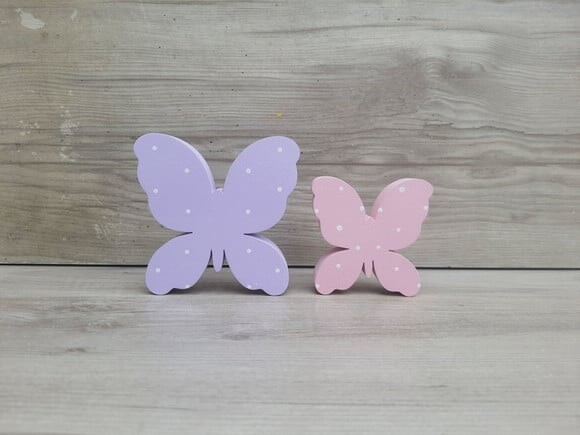 Par de Borboletas de Mesa em mdf - 8 e 6 cm