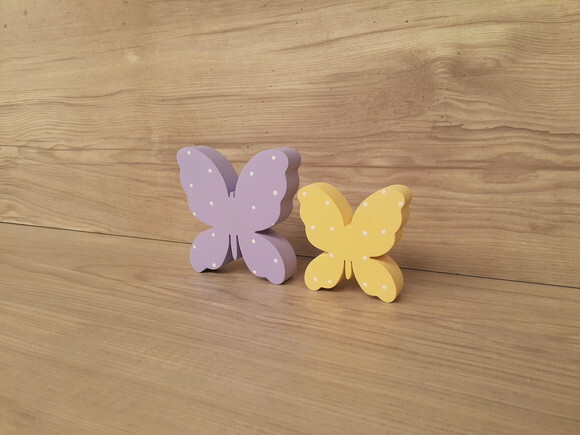 Par de Borboletas de mesa em mdf - 8 e 6 cm
