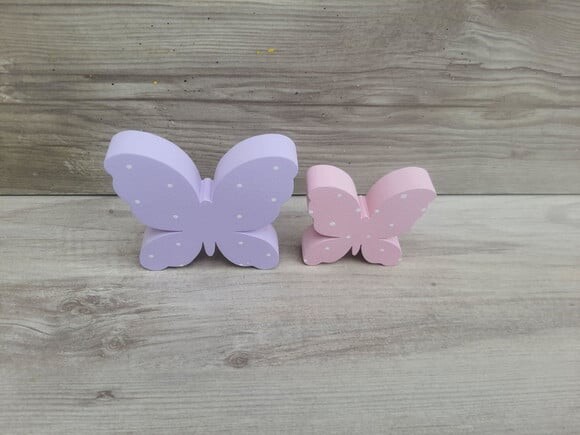 Par de Borboletas de Mesa em mdf - 8 e 6 cm