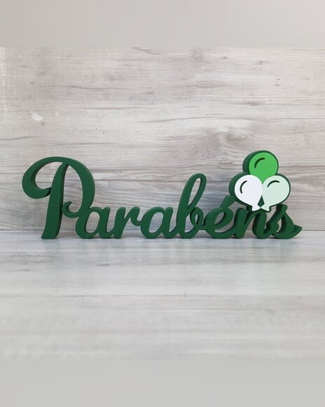Parabéns - Palavra de Mesa em mdf - Tema Balões