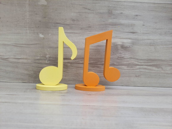 Par Notas Musicais em mdf - Peça de Mesa - 15 cm