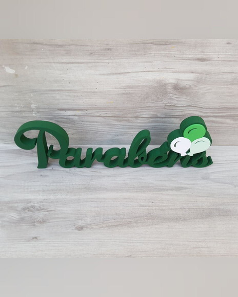 Parabéns - Palavra de Mesa em mdf - Tema Balões