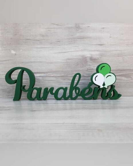 Parabéns - Palavra de Mesa em mdf - Tema Balões