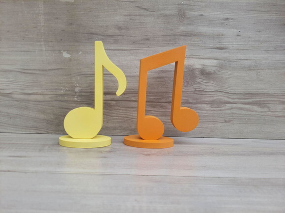 Par Notas Musicais em mdf - Peça de Mesa - 15 cm