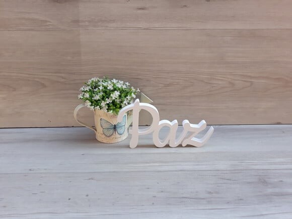 Paz - linha CK - Palavra de mesa em MDF