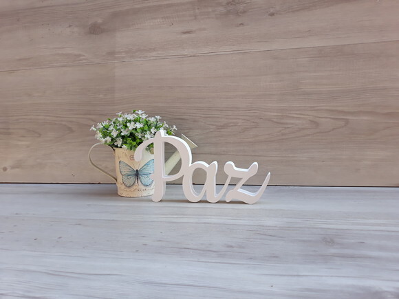 Paz - linha CK - Palavra de mesa em MDF